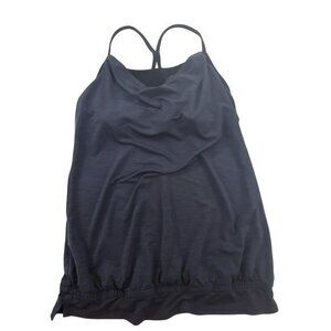 Old Navy Tank Top S Active Gray Black Draped‎ Cowl